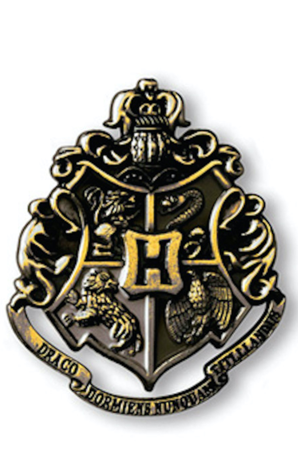 Hogwarts Crest Gun Metal Pin (10)